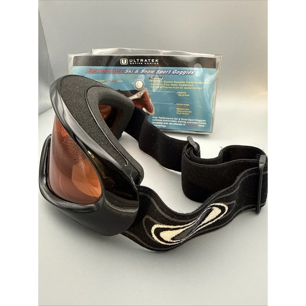 Ultratek Active Series -Anti Fog UVA UVB=High Performance Ski Snow Sport Goggles